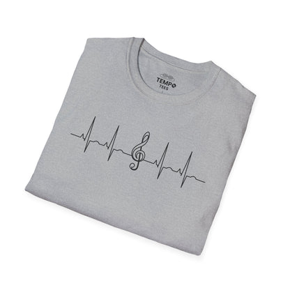 Heartbeat Music Tee 🎶 Minimalist Musician Shirt - Music Lover Gift