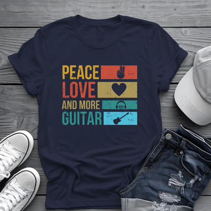 Peace Love Guitar Tee 🎸 Retro Icon Shirt - Music Lover Gift