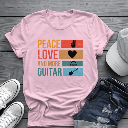 Peace Love Guitar Tee 🎸 Retro Icon Shirt - Music Lover Gift