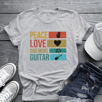 Peace Love Guitar Tee 🎸 Retro Icon Shirt - Music Lover Gift