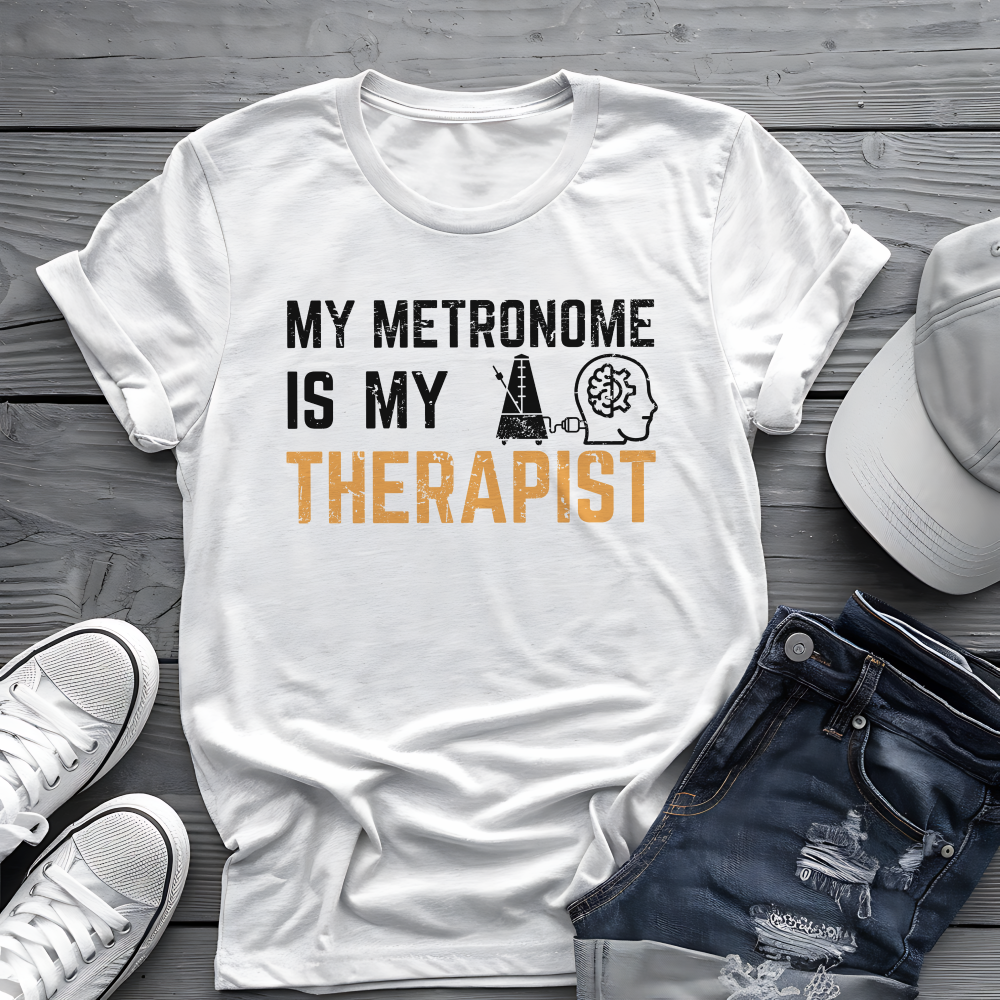 Metronome Therapist Tee 🎶 Funny Musician Shirt - Music Humor Gift