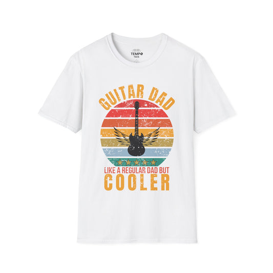 Guitar Dad Tee 🎸 Retro Sunset Shirt - Cool Dad Gift