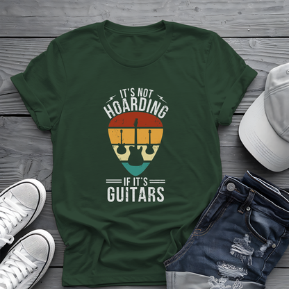 It's Not Hoarding If It's Guitars Tee - Retro Guitar Pick Design 🎸 Funny Musician Shirt