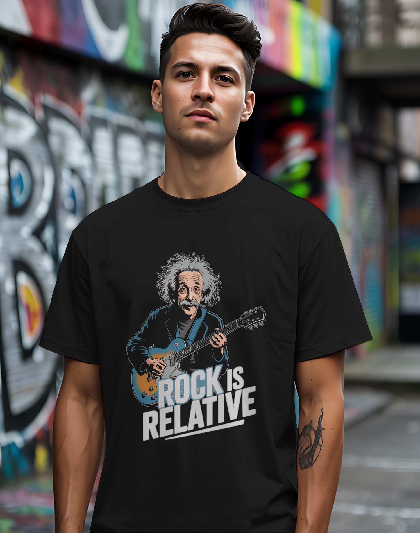 Einstein Rock Tee 🎸 Funny Science Music Shirt - Guitar Humor