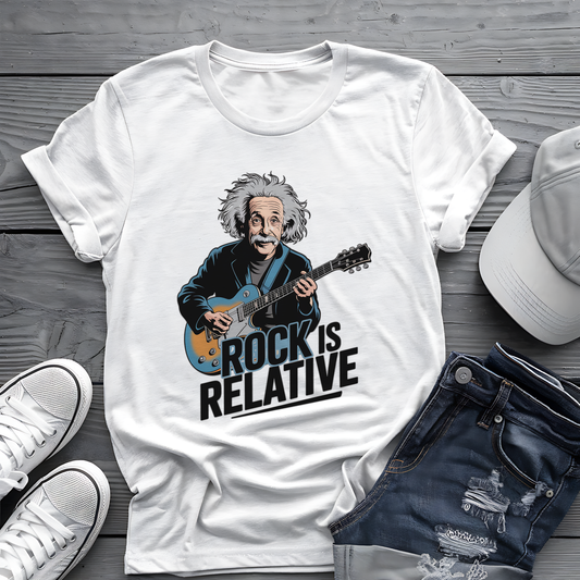 Einstein Rock Tee 🎸 Funny Science Music Shirt - Guitar Humor