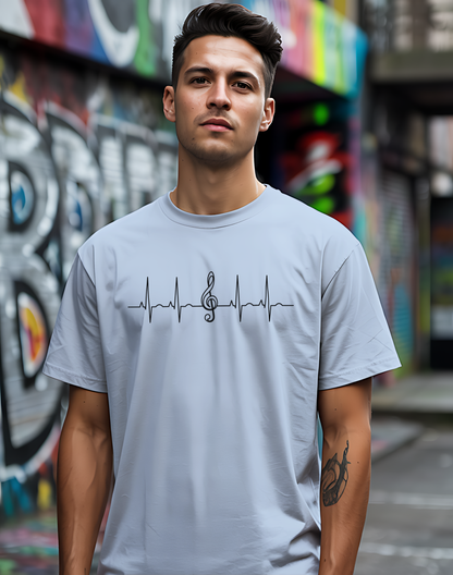 Heartbeat Music Tee 🎶 Minimalist Musician Shirt - Music Lover Gift