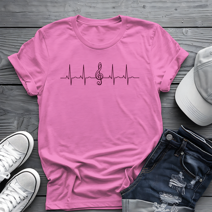 Heartbeat Music Tee 🎶 Minimalist Musician Shirt - Music Lover Gift