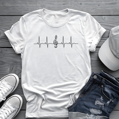 Heartbeat Music Tee 🎶 Minimalist Musician Shirt - Music Lover Gift