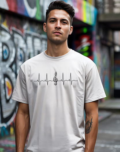 Heartbeat Music Tee 🎶 Minimalist Musician Shirt - Music Lover Gift