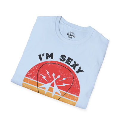 I'm Sexy and I Strum It Tee 🎸 Retro Guitar Pick Shirt - Funny Musician Gift