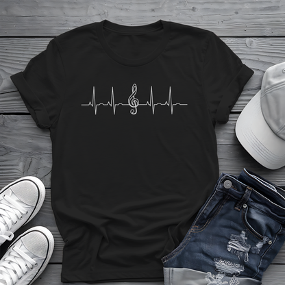 Heartbeat Music Tee 🎶 Minimalist Musician Shirt - Music Lover Gift