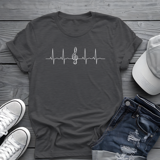 Heartbeat Music Tee 🎶 Minimalist Musician Shirt - Music Lover Gift