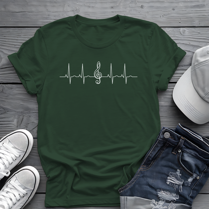 Heartbeat Music Tee 🎶 Minimalist Musician Shirt - Music Lover Gift