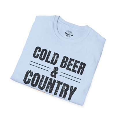 Cold Beer Country Tee 🍺🎶 Funny Country Music Shirt