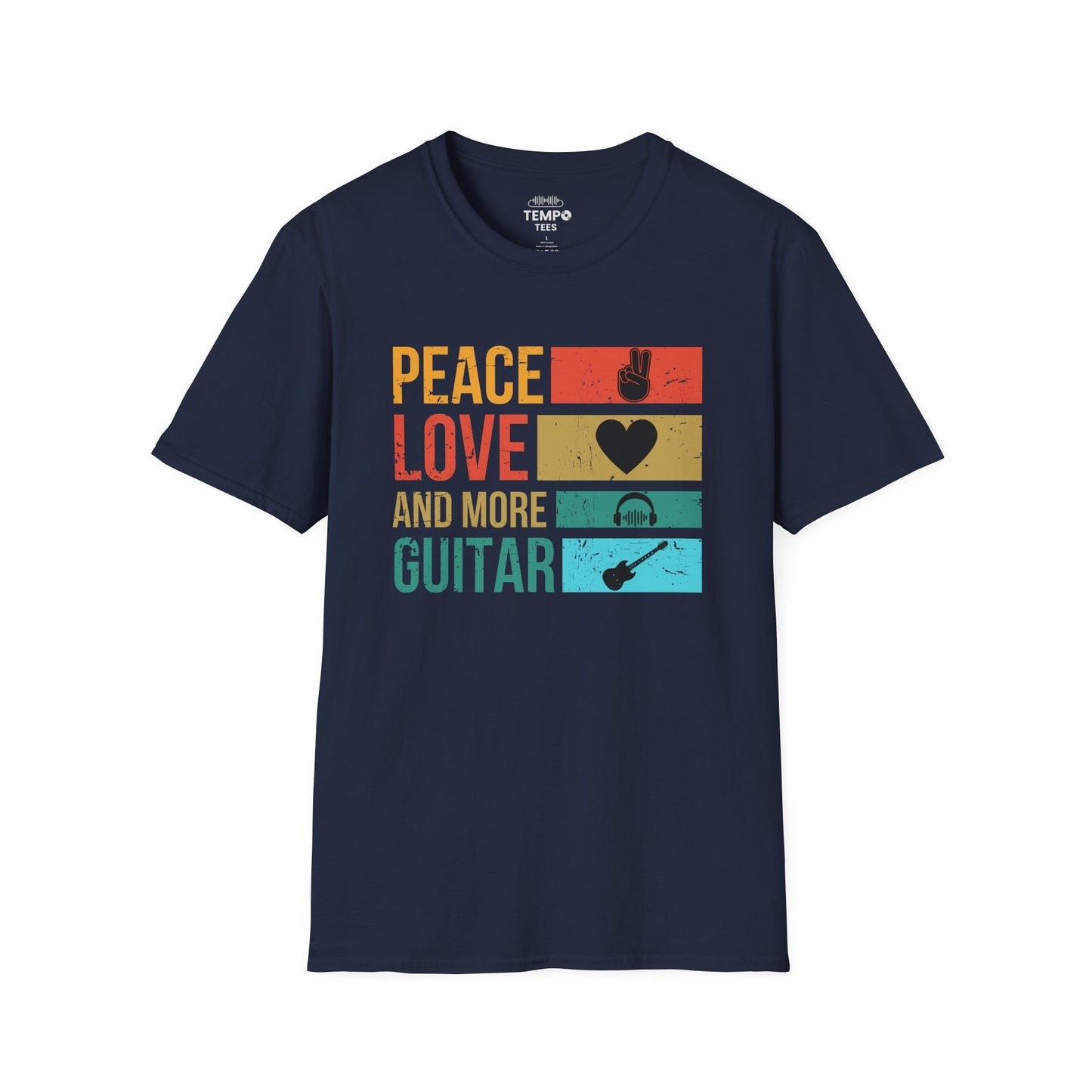 Peace Love Guitar Tee 🎸 Retro Icon Shirt - Music Lover Gift