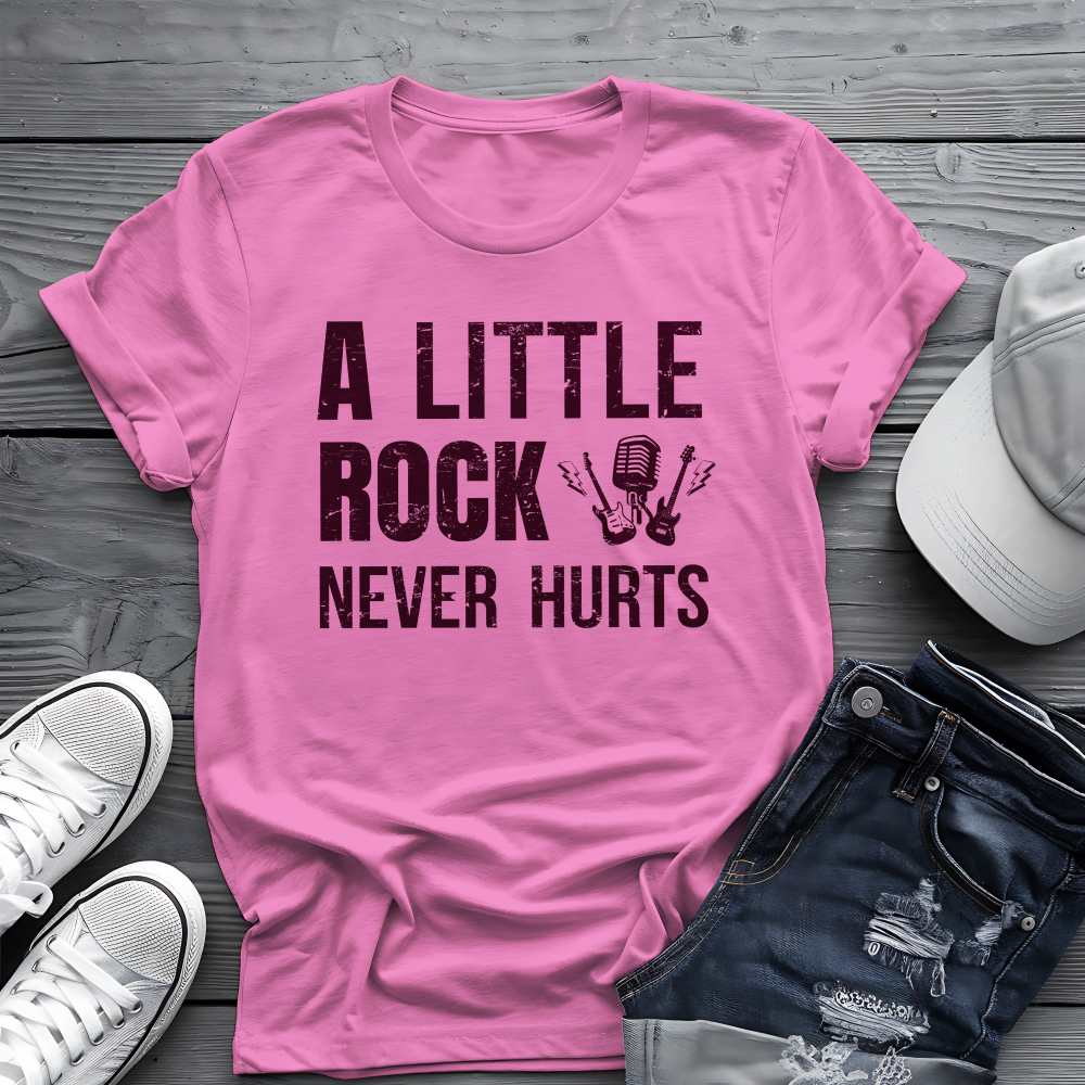 A Little Rock Tee 🎸 Funny Rock Music Shirt - Rocker Gift