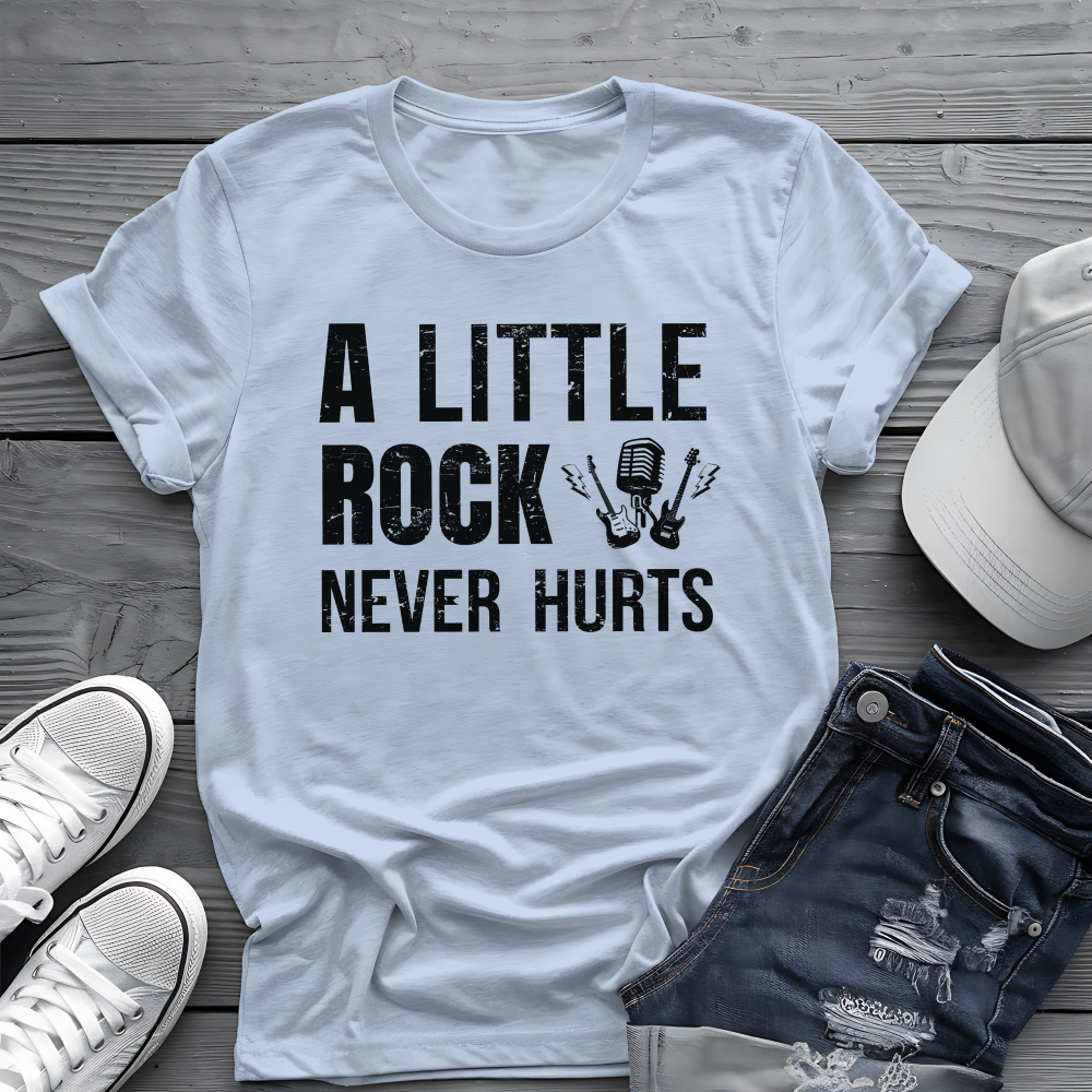 A Little Rock Tee 🎸 Funny Rock Music Shirt - Rocker Gift