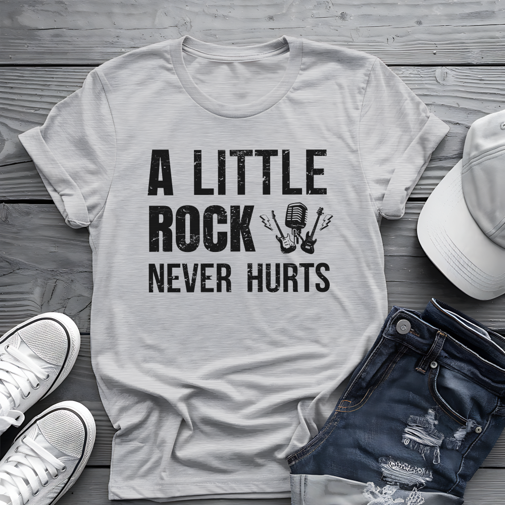 A Little Rock Tee 🎸 Funny Rock Music Shirt - Rocker Gift