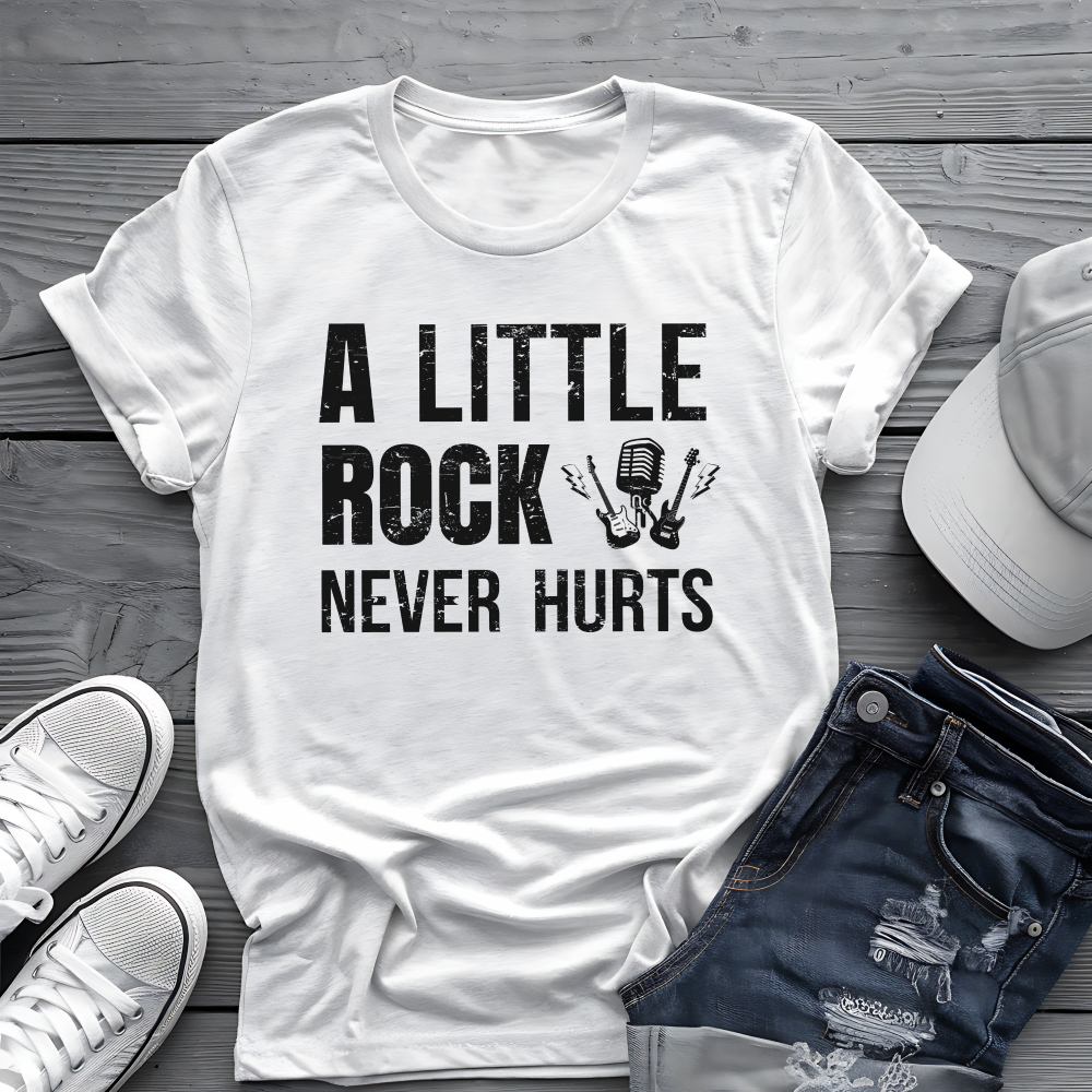 A Little Rock Tee 🎸 Funny Rock Music Shirt - Rocker Gift