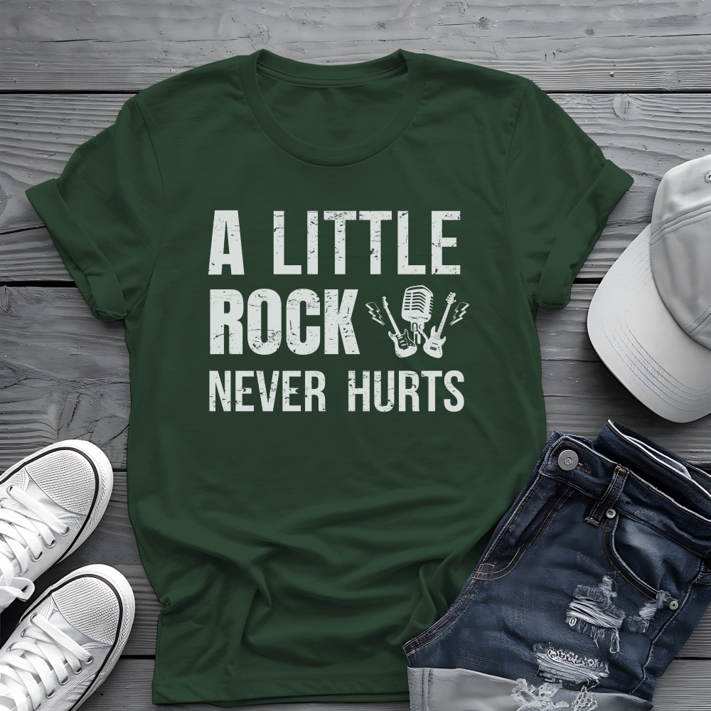 A Little Rock Tee 🎸 Funny Rock Music Shirt - Rocker Gift