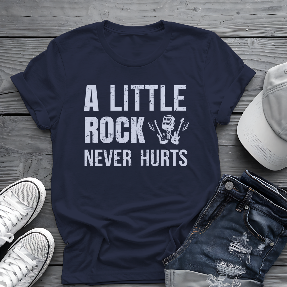 A Little Rock Tee 🎸 Funny Rock Music Shirt - Rocker Gift
