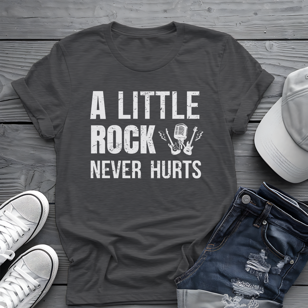 A Little Rock Tee 🎸 Funny Rock Music Shirt - Rocker Gift