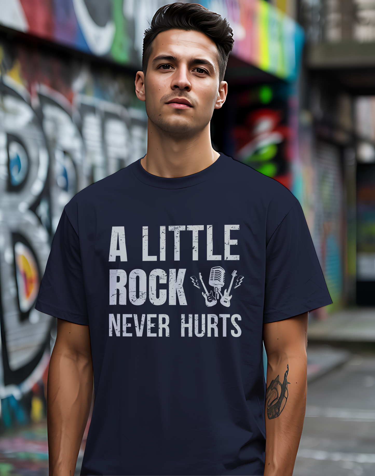 A Little Rock Tee 🎸 Funny Rock Music Shirt - Rocker Gift