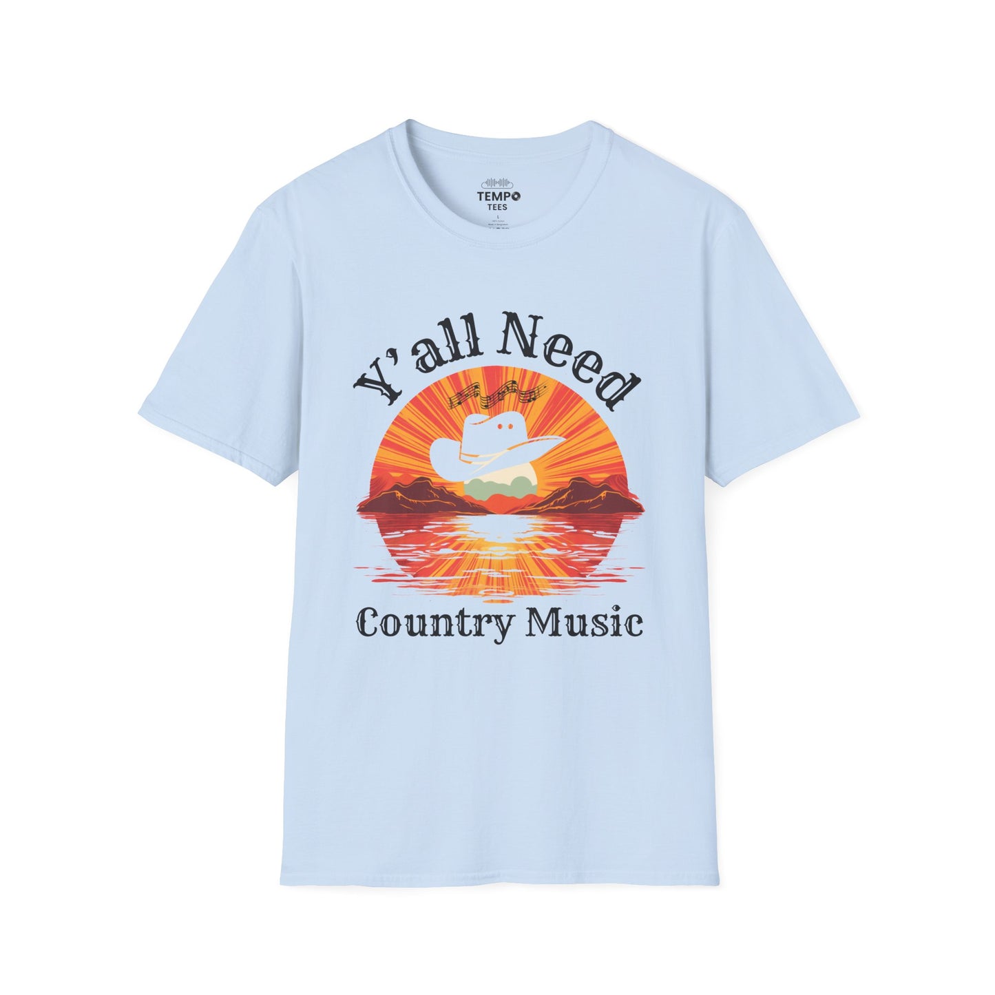 Y'all Need Country Tee 🤠🎶 Sunset Cowboy Hat Shirt