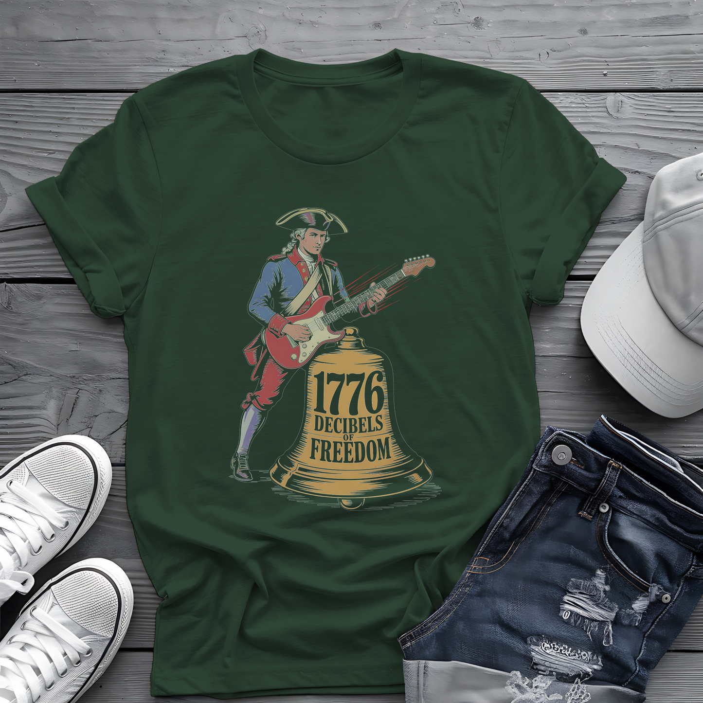 1776 Decibels Tee 🎸 Patriotic 4th of July Music Shirt - Freedom Rock