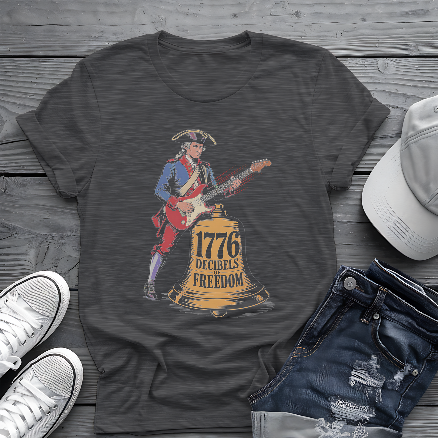 1776 Decibels Tee 🎸 Patriotic 4th of July Music Shirt - Freedom Rock