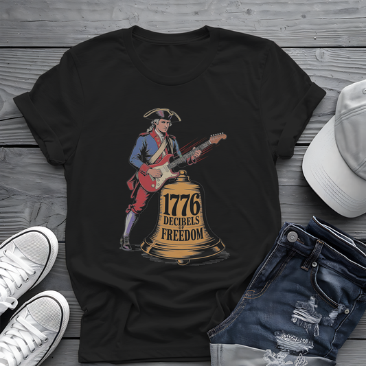 1776 Decibels Tee 🎸 Patriotic 4th of July Music Shirt - Freedom Rock