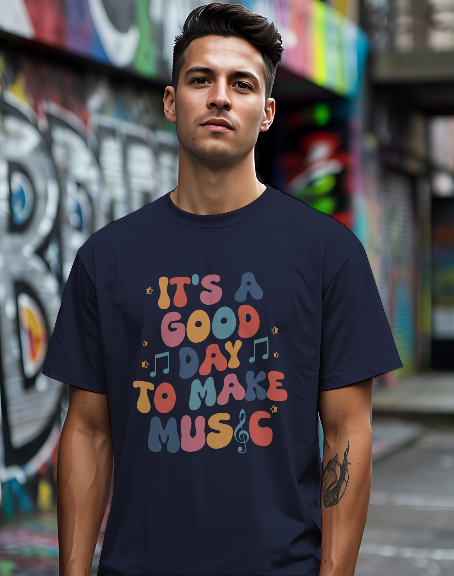 It's A Good Day To Make Music Tee 🎶 Retro Inspired Musician Shirt - Positive Vibes