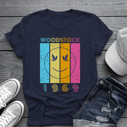 Woodstock 1969 Smiley Tee ☮️ Retro Music Festival Shirt