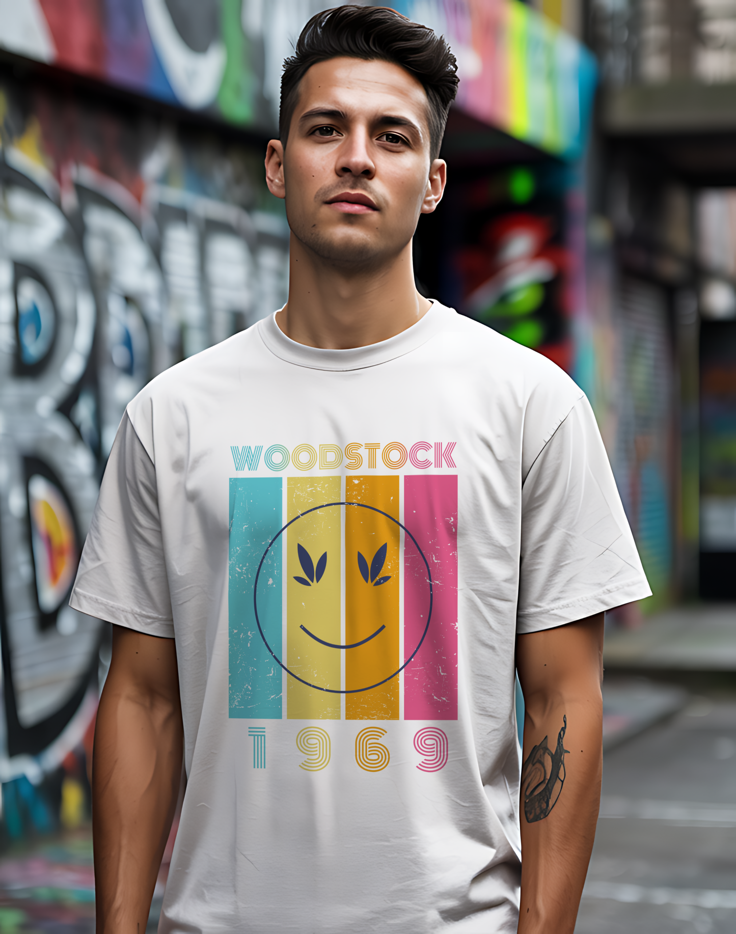 Woodstock 1969 Smiley Tee ☮️ Retro Music Festival Shirt