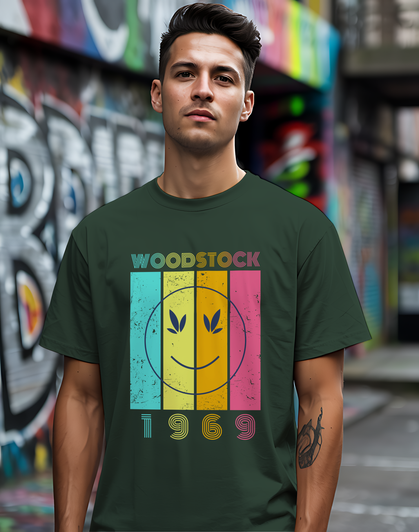 Woodstock 1969 Smiley Tee ☮️ Retro Music Festival Shirt