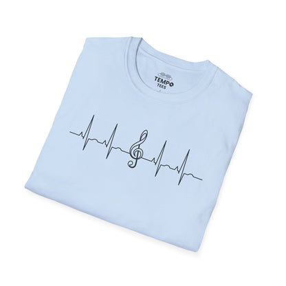 Heartbeat Music Tee 🎶 Minimalist Musician Shirt - Music Lover Gift