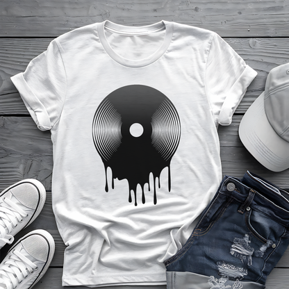 Melting Vinyl Record Tee 🎶 Abstract Music Art Shirt - Vinyl Lover Gift