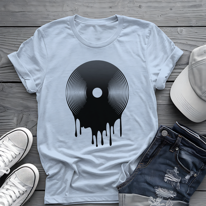 Melting Vinyl Record Tee 🎶 Abstract Music Art Shirt - Vinyl Lover Gift