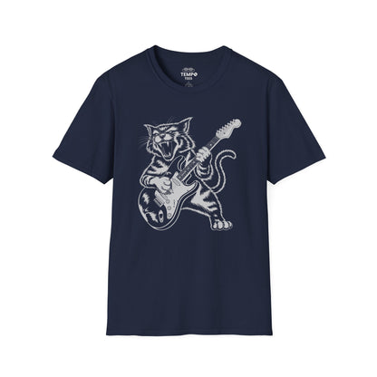 Rock Cat Guitar Tee 🎸 Funny Music Shirt