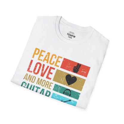 Peace Love Guitar Tee 🎸 Retro Icon Shirt - Music Lover Gift