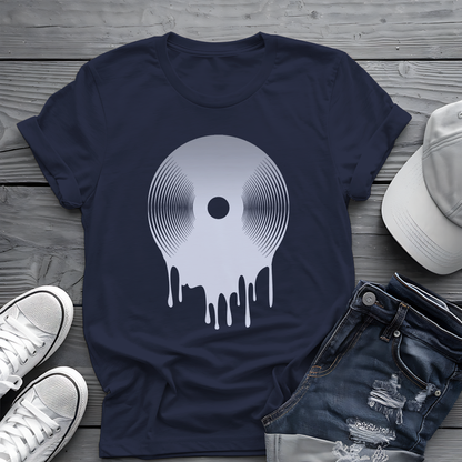 Melting Vinyl Record Tee 🎶 Abstract Music Art Shirt - Vinyl Lover Gift