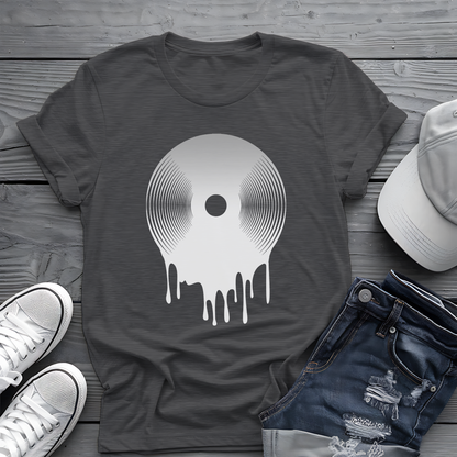 Melting Vinyl Record Tee 🎶 Abstract Music Art Shirt - Vinyl Lover Gift