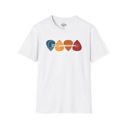 Colorful Guitar Picks Tee 🎸 Minimalist Guitarist Shirt - Music Lover Gift