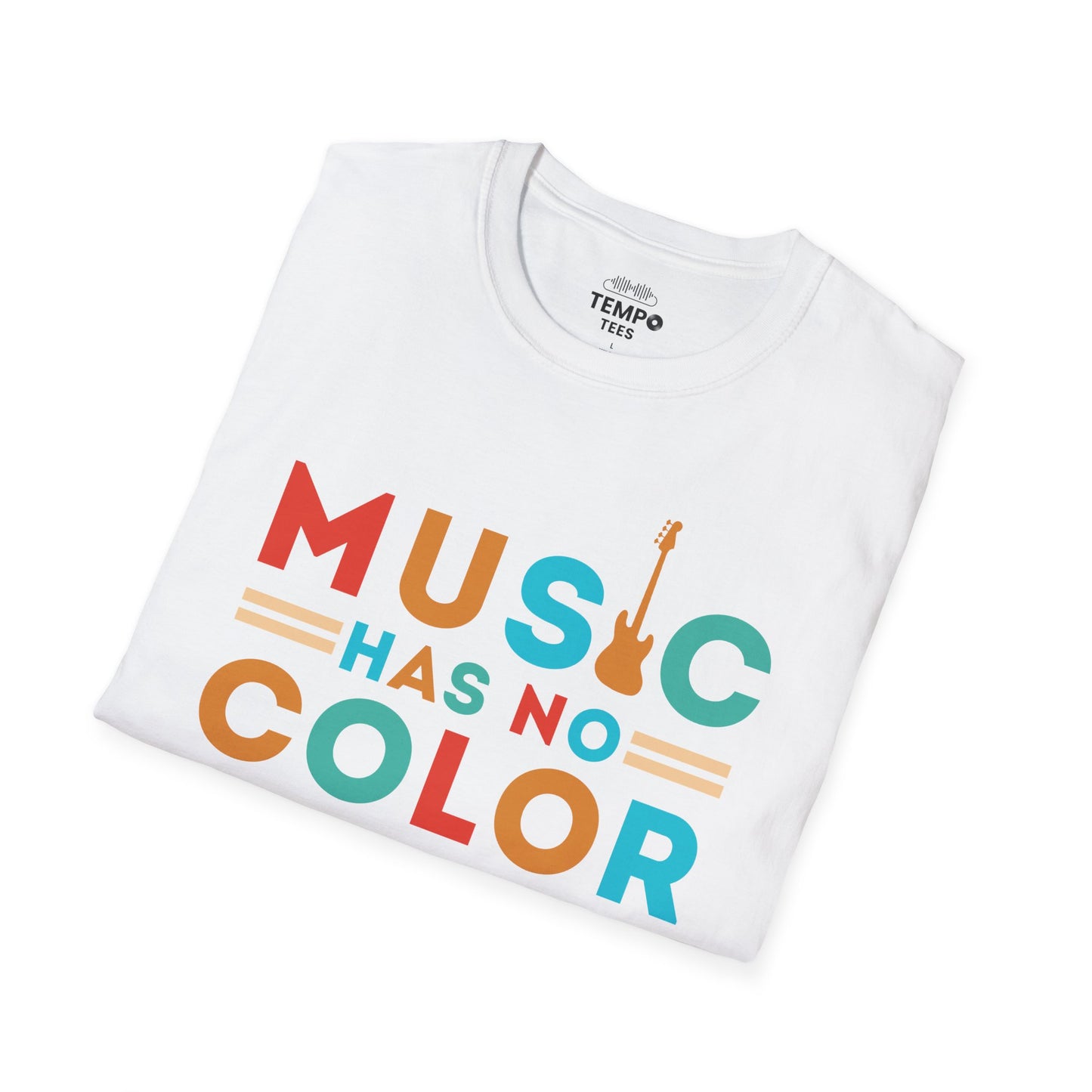 Music Has No Color Bass Tee 🎷 Unity Music Shirt - Equality Gift