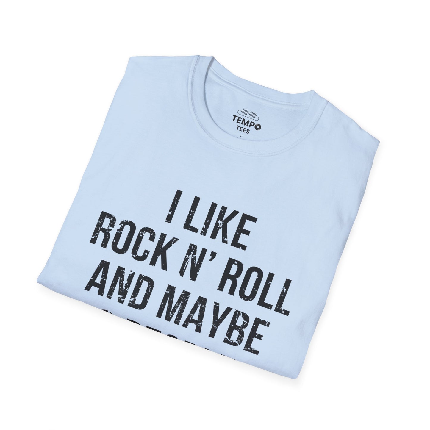 I Like Rock N' Roll and Maybe 3 People Tee 🎸 Bold Introverted Rock Shirt - Distressed Design