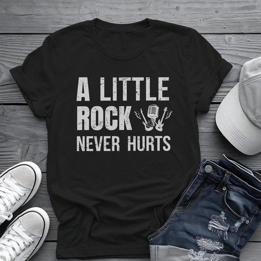 A Little Rock Tee 🎸 Funny Rock Music Shirt - Rocker Gift