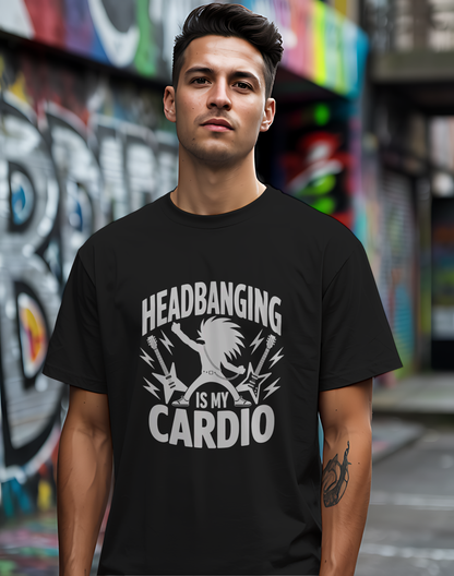 Headbanging Is My Cardio Tee 🤘 Metal Fitness Shirt - Rock Humor Gift
