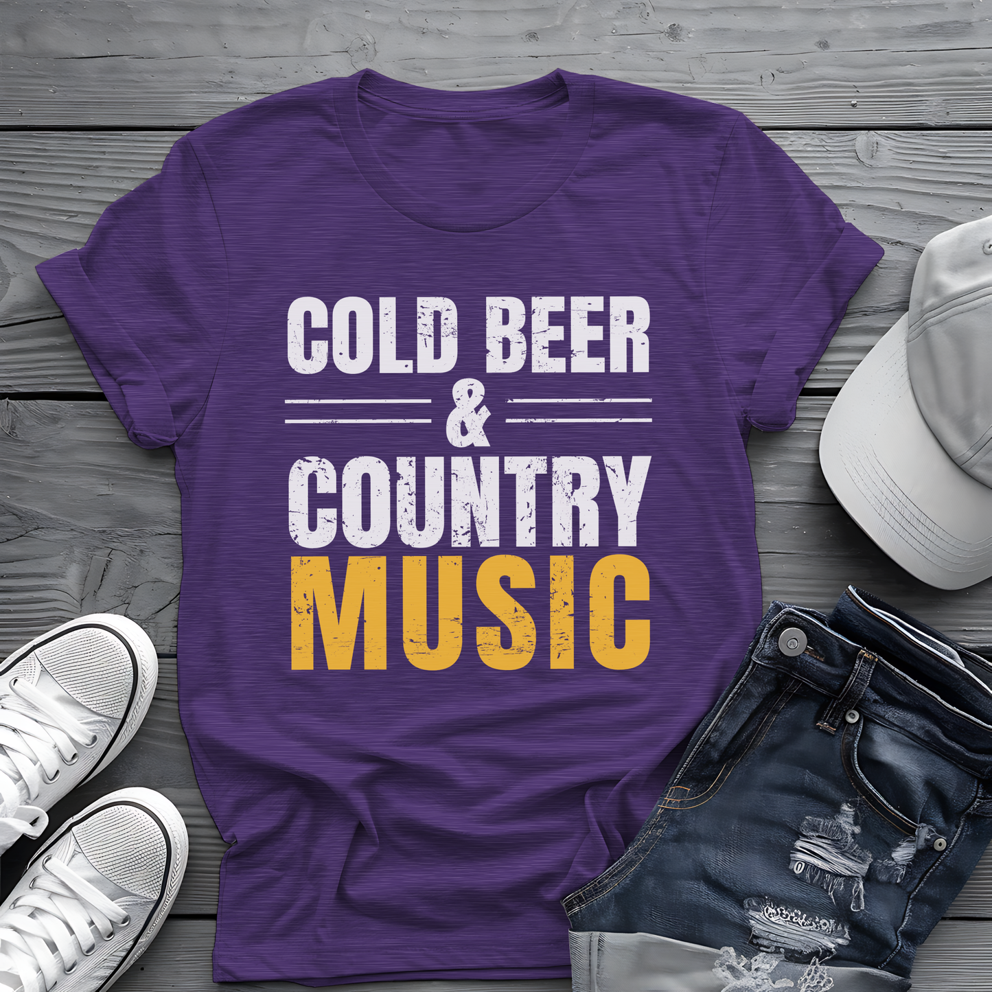 Cold Beer Country Tee 🍺🎶 Funny Country Music Shirt