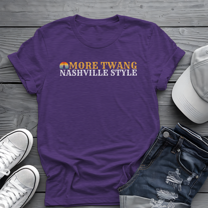 Nashville Twang Tee 🎸 Sunset Guitar - Funny Country Music Shirt