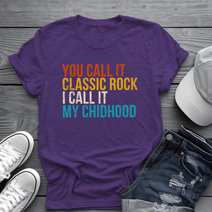Classic Rock Childhood Tee 🎶 Funny Retro Music Shirt